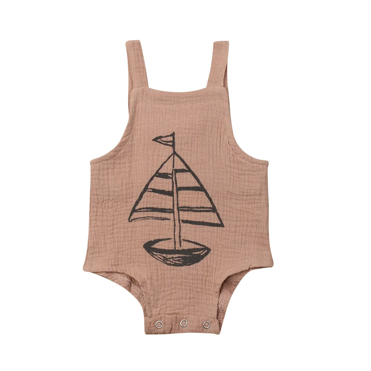 

2020 Baby Summer Clothing Newborn Baby Girl Boy Ship Print Bodysuit Sleeveless Pattern Jumpsuit Outfit Olaysuits Sunsuit Clothes