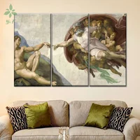 The Creation Of Adam Multi Panel 3 Piece Canvas Wall Art Home Decoration Oil Painting