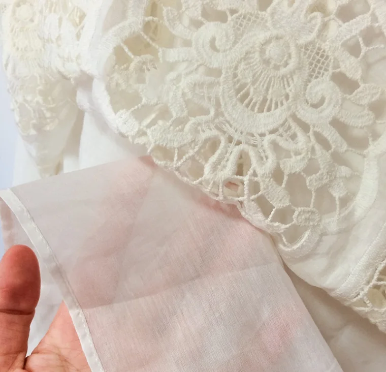 

LYNETTE'S CHINOISERIE Summer Original Design Women Vintage Fairy Exquisite Hollow Out Embroidery White Silken Cotton Maxi Dress