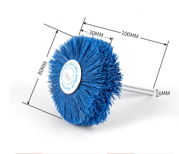 1 шт. абразивная нейлоновая колесная щетка для удаления заусенцев алюминиевая