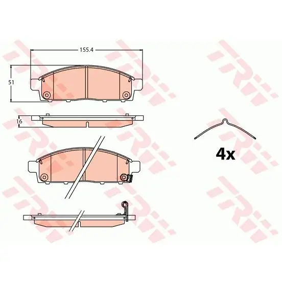 Колодки дисковые передние \ Mitsubishi L200 14 TRW GDB2124 | Автомобили и мотоциклы