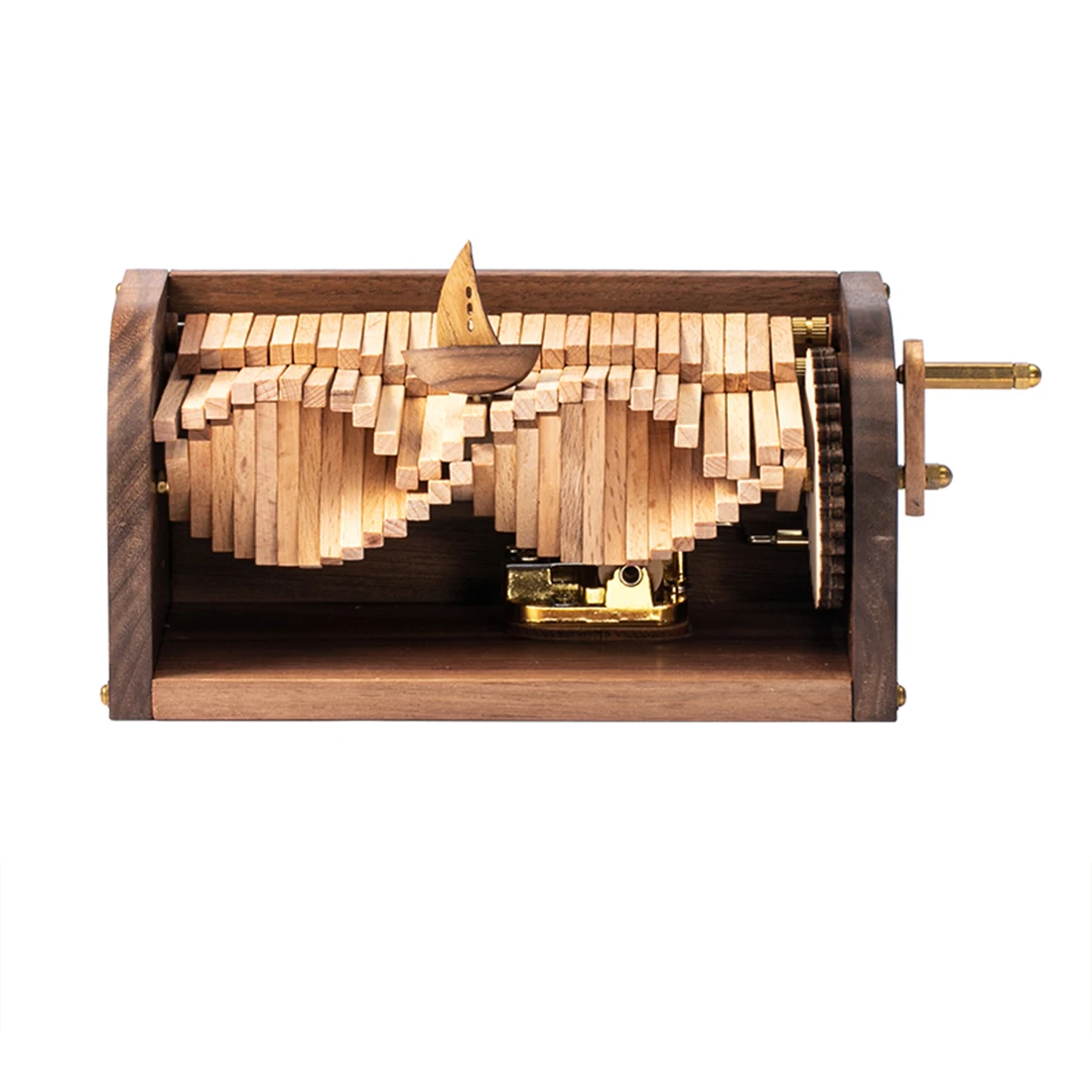 

DIY Wooden Music Box Assembly Puzzle Model Kit Hand Crank Wave Maker Musical Box Special Gift For Holiday Christmas-Double Wave