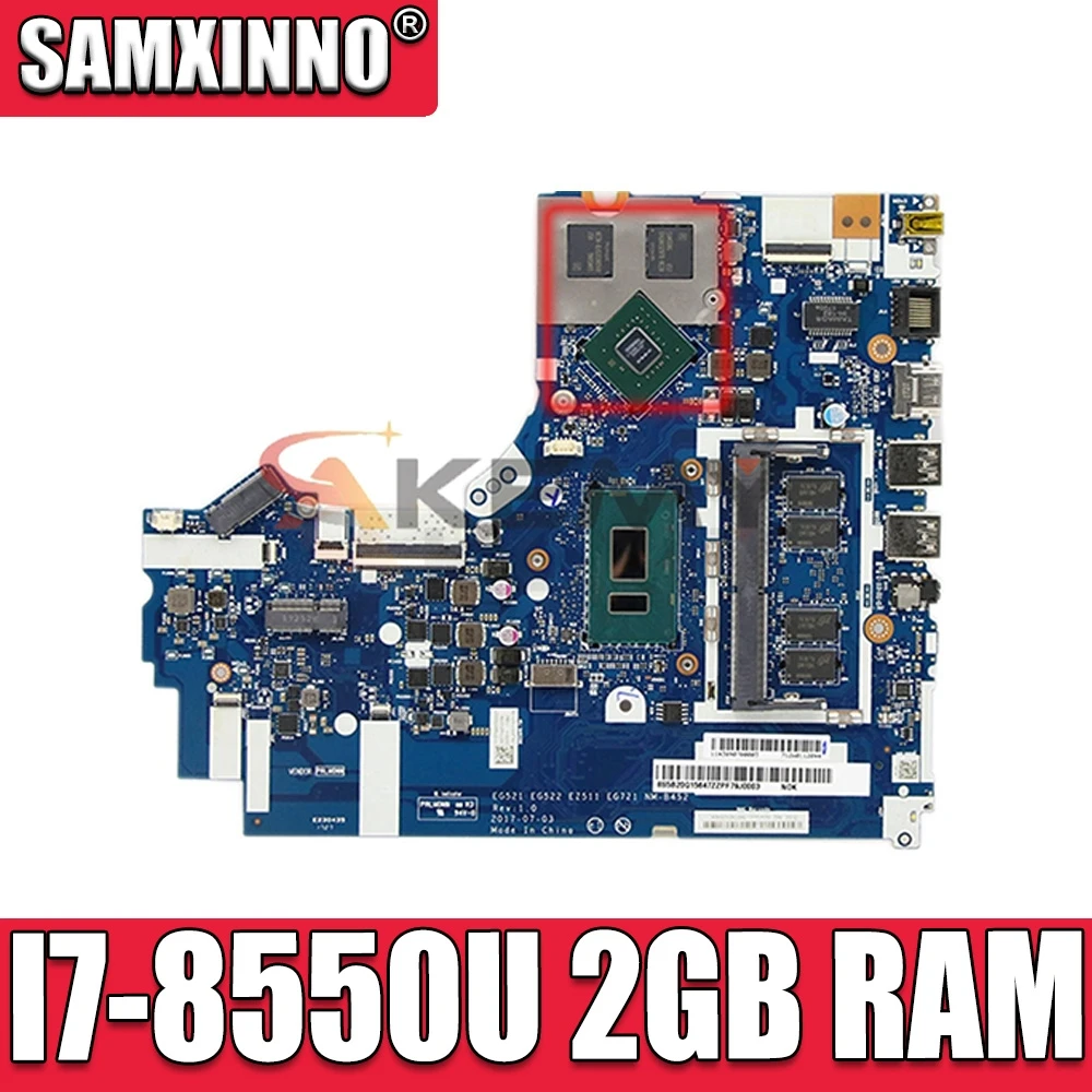 

320-15IKB 320-17IKB материнская плата для ноутбука Lenovo Ideapad ноутбук 81BG NM-B452 Процессор: I7-8550U GPU:N17S 2GB RAM 4G DDR4 тест проведен