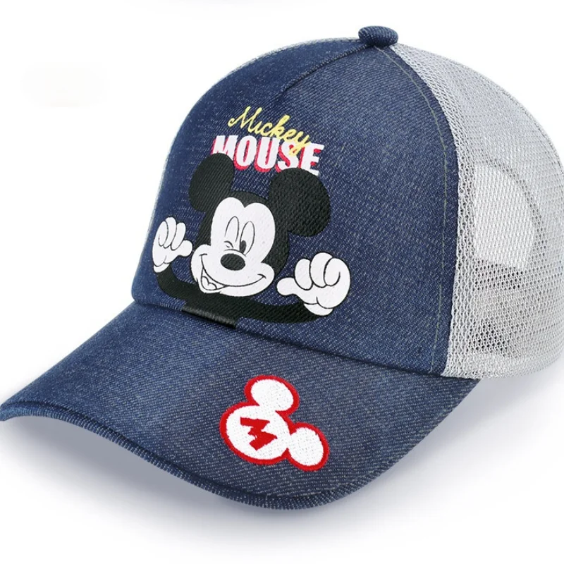 

2021 New Disney Cartoon Children's Hat Boy Mickey Trend Baseball Cap Cap Mesh Breathable Summer Sun Protection Fashion Sun Hat