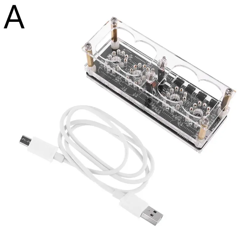 

IN-12 Glow Tube Clock 4-Bit DS3231 IN12 Nixie Tube Clock Vintage Steampunk Decor Gift with Multicolor RGB LED Backlight