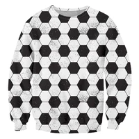 ifpd eu size newest football sports 3d printed unisex sweatshirts men long sleeves shirts casual black white hexagon pullovers