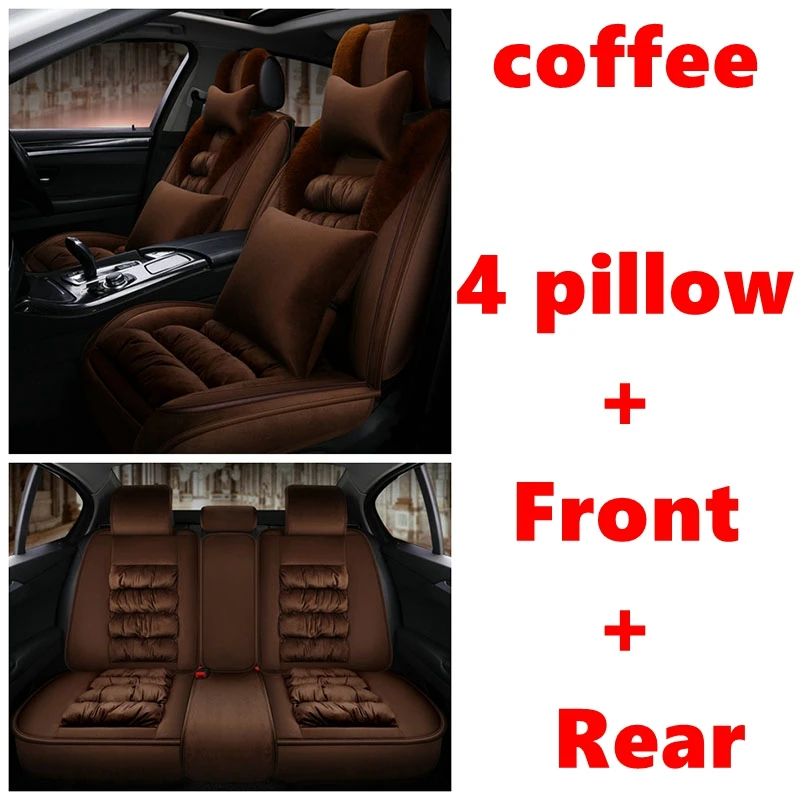 coffee luxury Передний+ задний Чехол для сидения автомобиля для peugeot 2008 3008 4007 4008 5008 205 206 207 301 306 307 308 405 406 407 508 607, SsangYong Korando Actyon Rexton Председатель Kyron, для Porsche Cayenne, Macan автомобиля подушка для автомобильного сиденья аксессуары - Название цвета: coffee luxury