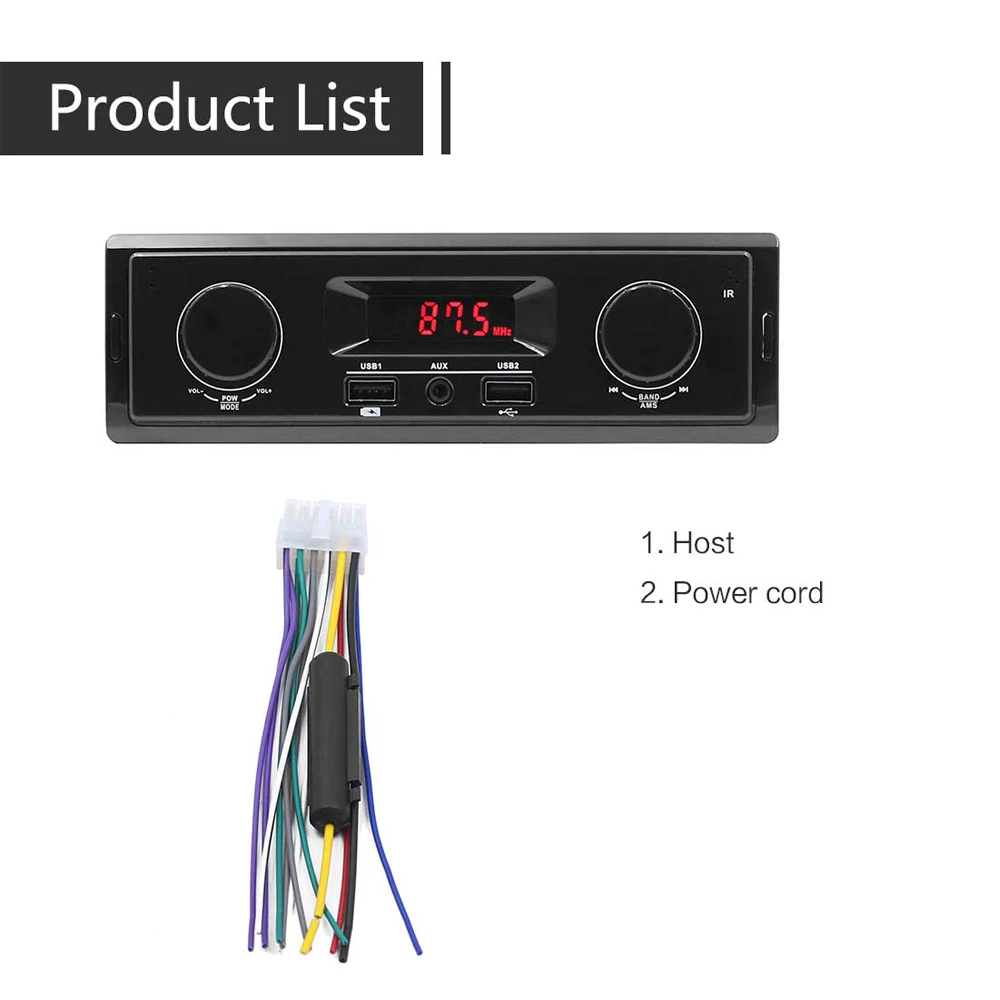 NoEnName_Null Автомобильный светодиодный стерео радио FM/USB/AUX 12V In-dash 1 Din Aux Входной приемник SD USB MP3 Зарядка для телефона Авторадио