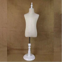5 6 year old childrens half style models props child clothing white cotton fabric wood disc base 1pc woman pet mannequinc718