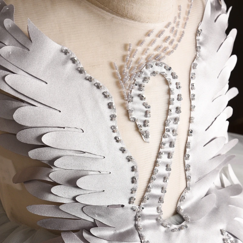 2020 платье пачка из тюля с лебедем и кристаллами для девочек Платье головной