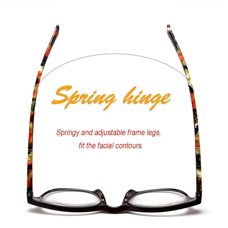 

Men's Trendy Fashion New PC Full Frame Reading Glasses Women's HD Resin Spring Hinge Presbyopia Eyeglasses With Diopter