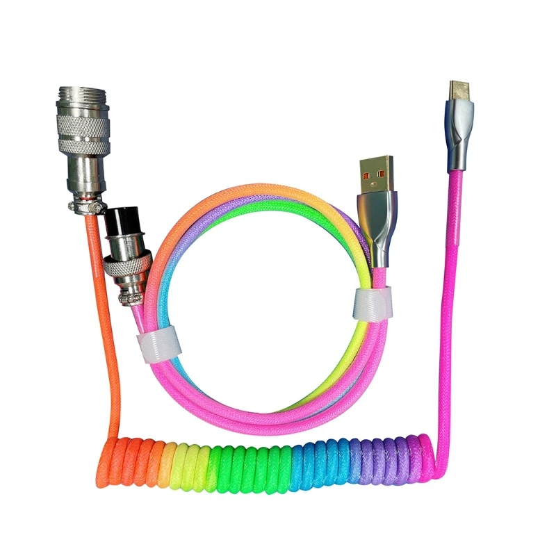 

Индивидуальный механический кабель для клавиатуры, Спиральный USB-кабель типа C для механической игровой клавиатуры