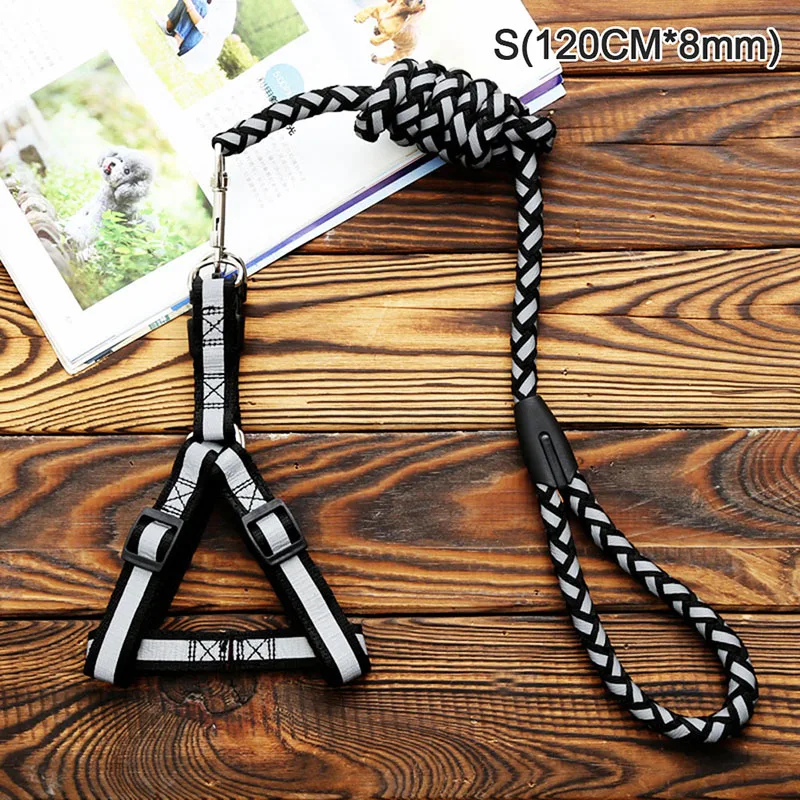 

Dog Collar Night Safety Flashing Glow In The Dark Collar Leash Lead For Small Medium Large Dogs Pitbull Bulldog Pugs Beagle