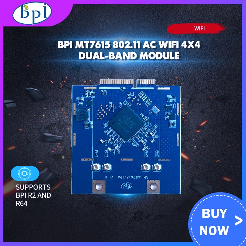 Banana Pi BPI MT7615 802 11 Ac Wifi 4x4 двухдиапазонный модуль поддержка Linux Openwrt Android R2/R64 плата Pie| |