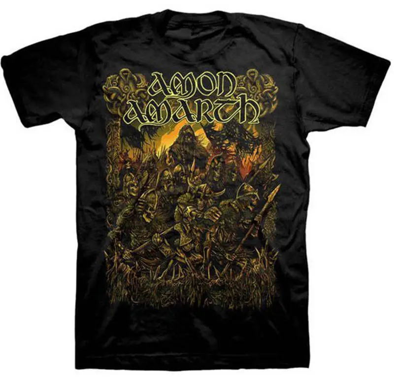 Индивидуальные футболки MenCrew шеи Amon Amarth Локи обманщик богов Короткие Печать
