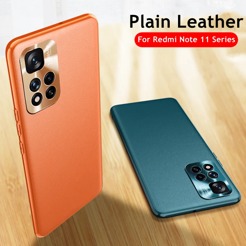 

PU Leather Texture Case for Xiaomi Redmi Note 11 Pro Cover Metal Camera Protection Cover for Redmi Note11 Pro