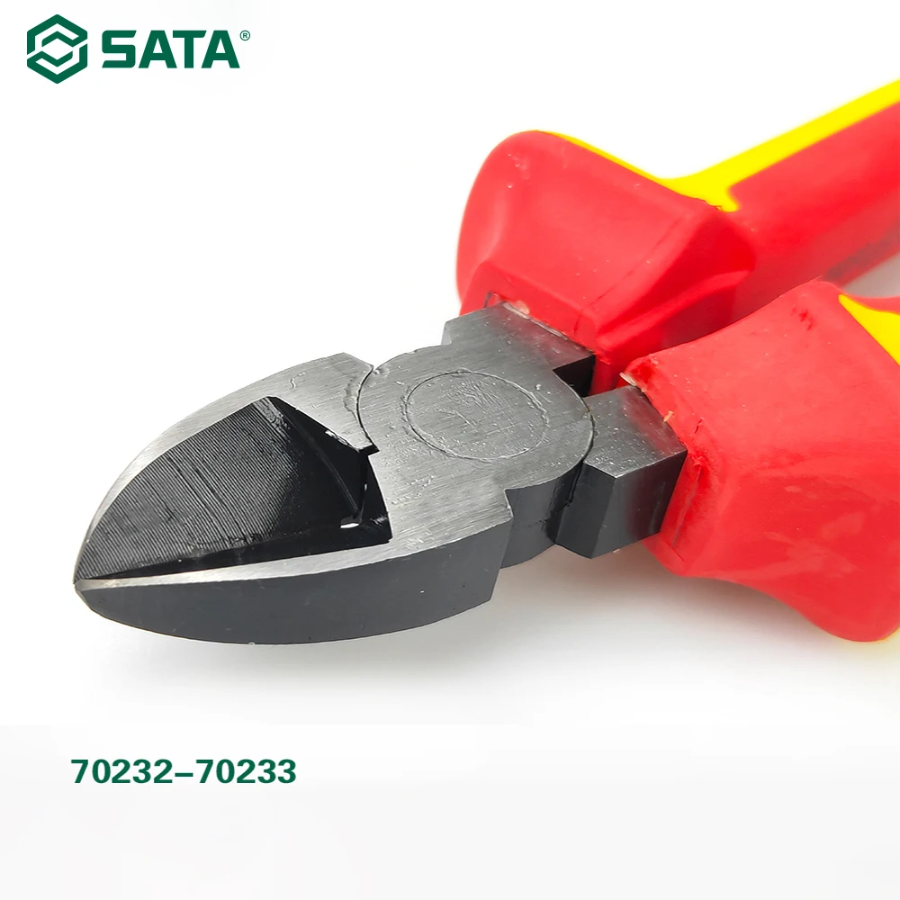 SATA VDE Изолированные плоскогубцы электрика устойчивые к давлению диагональные плоскогубцы резак диагональные плоскогубцы 1000 В Протестировано 70232
