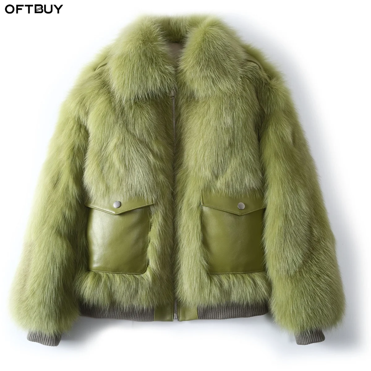 OFTBUY зимняя куртка женская повседневная куртка из натурального меха Толстая теплая уличная верхняя одежда из натурального Лисьего меха корейская модная одежда с карманами