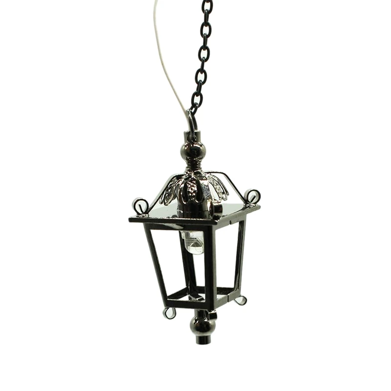 

1 Pc Girls Mini Chandelier LED Top Lamp Kids Puzzle Toys Cute Top Light DIY Mini Furniture Dolls House Accessories Black