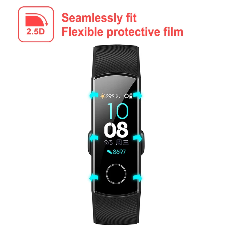 Мягкая пленка для Honor band 5 2 шт. защитная экрана huawei honor 4 band4 band5 смарт-браслет часов