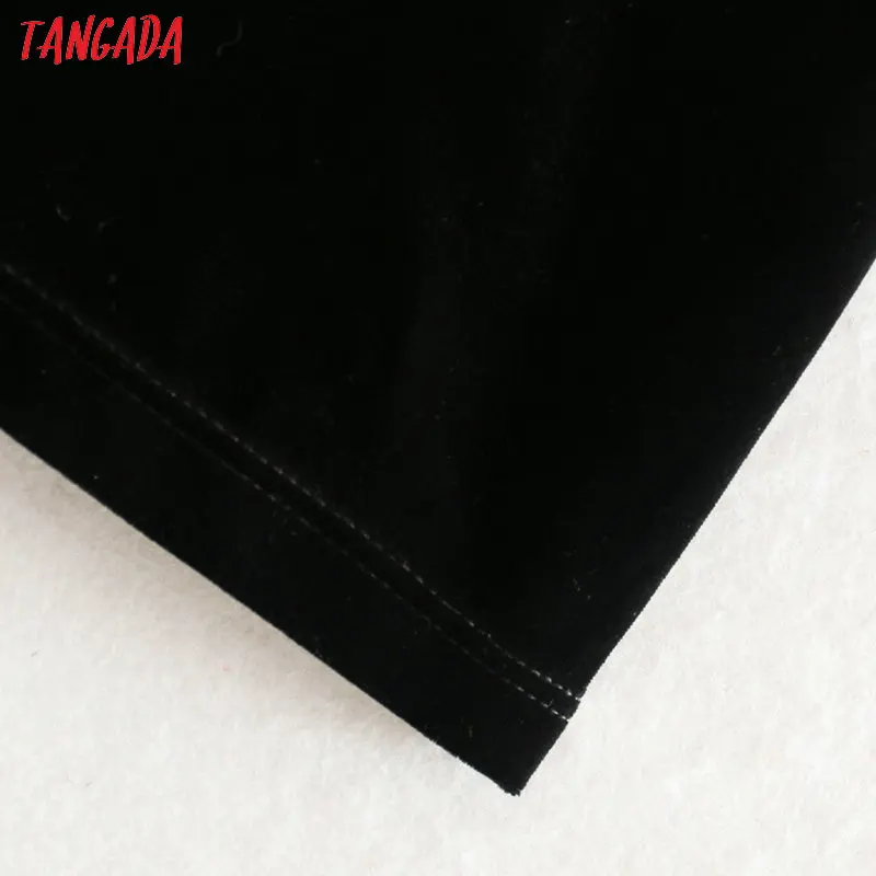 Tangada, модные женские бархатные вечерние платья, Сетчатое лоскутное платье с длинным рукавом, винтажное платье с открытой спиной, Vestidos 2XN169