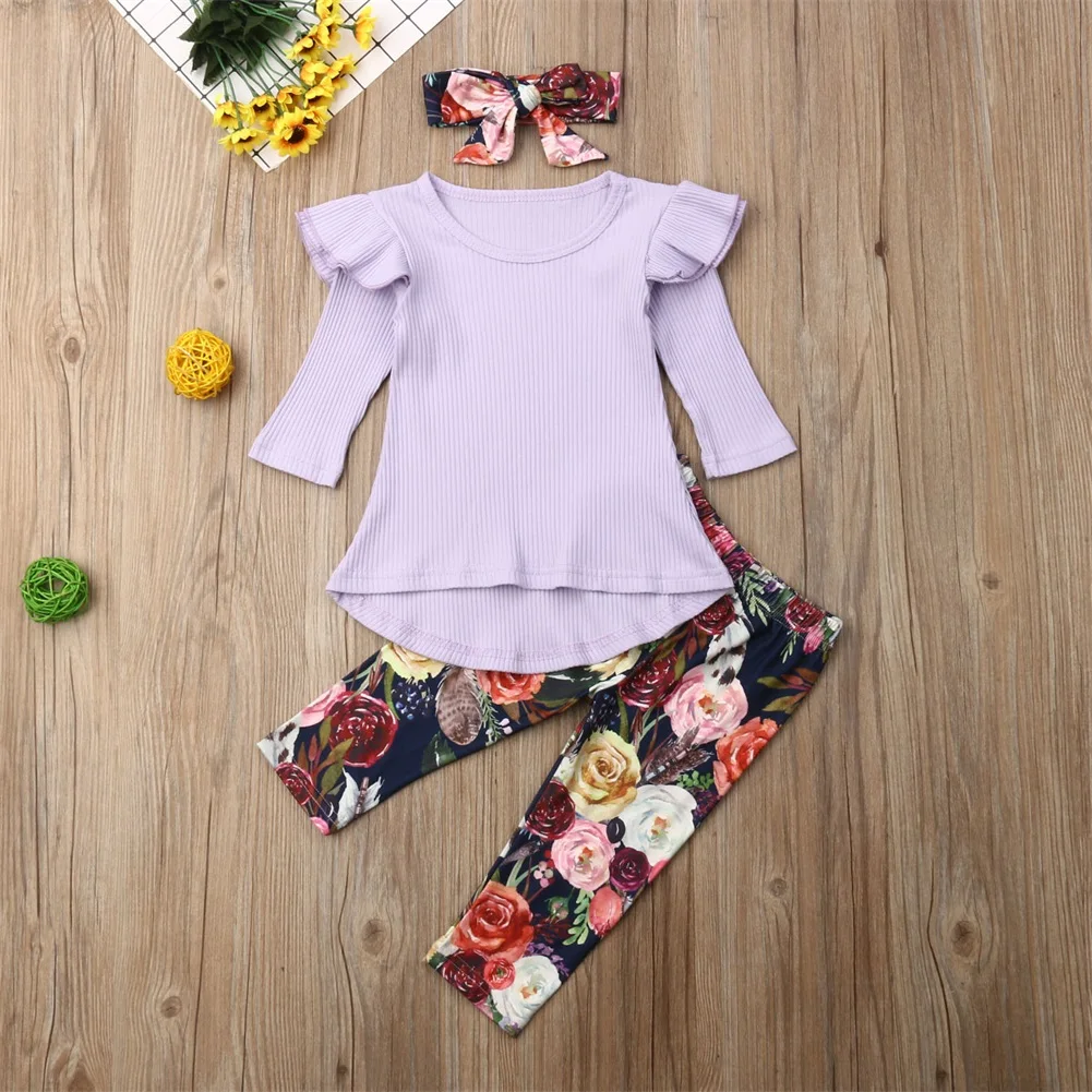 

UK Kids Baby Girl 0-5T Toddler Long Sleeve Top Dress + Leggings Pants Clothes Outfit