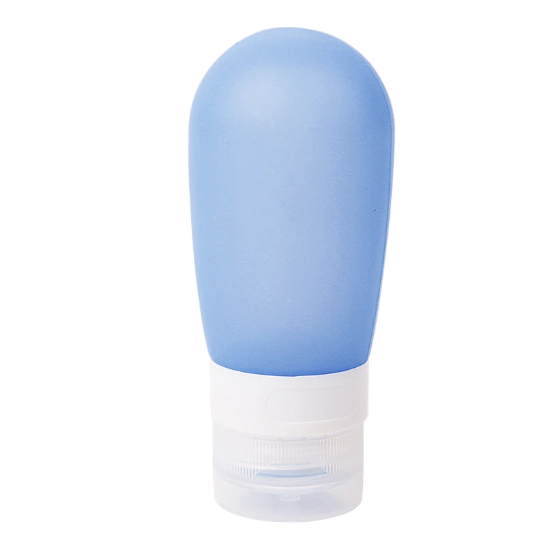 80ML-Blue Портативная силиконовая бутылка для многоразового использования пустой Упаковочный пресс для лосьона шампунь Косметическая легкосжимаемая тара 38 мл 60 мл 80 мл - Цвет: 80ML-Blue
