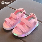 Сандалии Детские со светящейся подошвой, Нескользящие, размеры 21-30, туфли со светодиодной подсветкой
