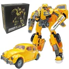 Экшн-Фигурка Мамба для детей, игрушка-трансформер из H6001-3 сплава, желтая пчела, оверсайз, 21 см, режим воина, модель робота, игрушка
