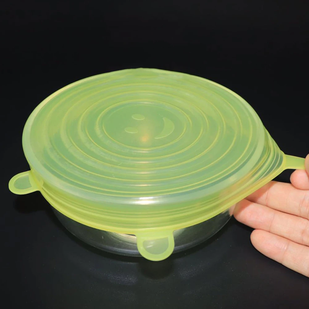 Food Silicone Cover Cap Universal Lids for Cookware Bowl Microwave Reusable Stretch Wrap Covers | Дом и сад
