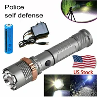 d2 rechargeable led flashlight powerful tactical police super bright torch zoomable 5 modes lantern high power led flashlights