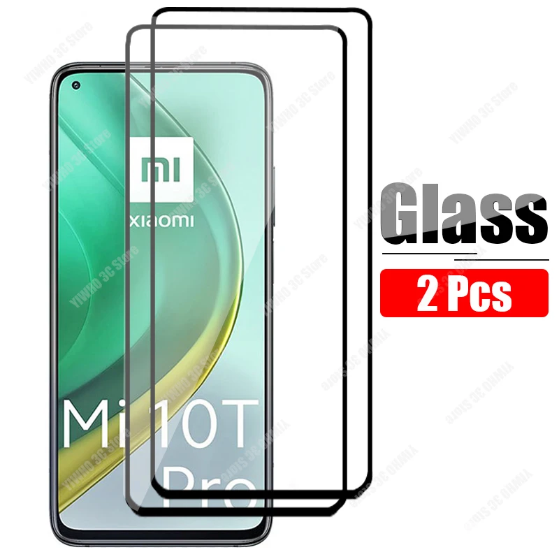 

2Pcs For Xiaomi Mi 10T Pro Protective Glass Black Front Screen Protectors On For Xiaomi 10T Tempered Glass Xioami Mi10T Film