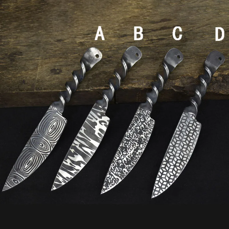 

LongQuan 6 Inch Handmade Viking Barbecue Knives 7Cr17MoV High Carbon Steel Hunting Cleaver Utility Kitchen Knives Steel Handle