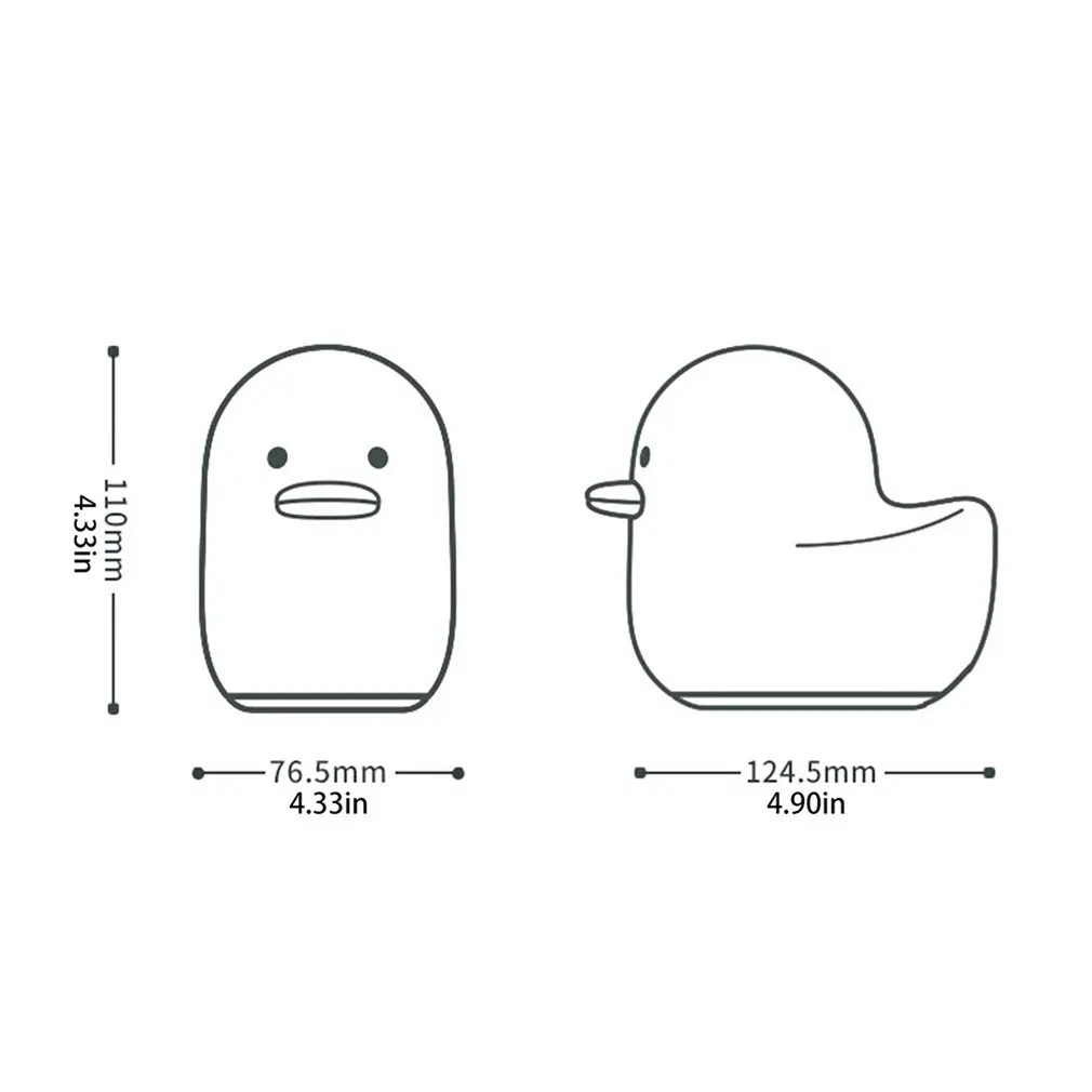 

Cute Lovely Cartoon Dull Duck Led Night Light Silicone USB Charging Nightlight Holiday Gifts Kids Room Bedside Bedroom