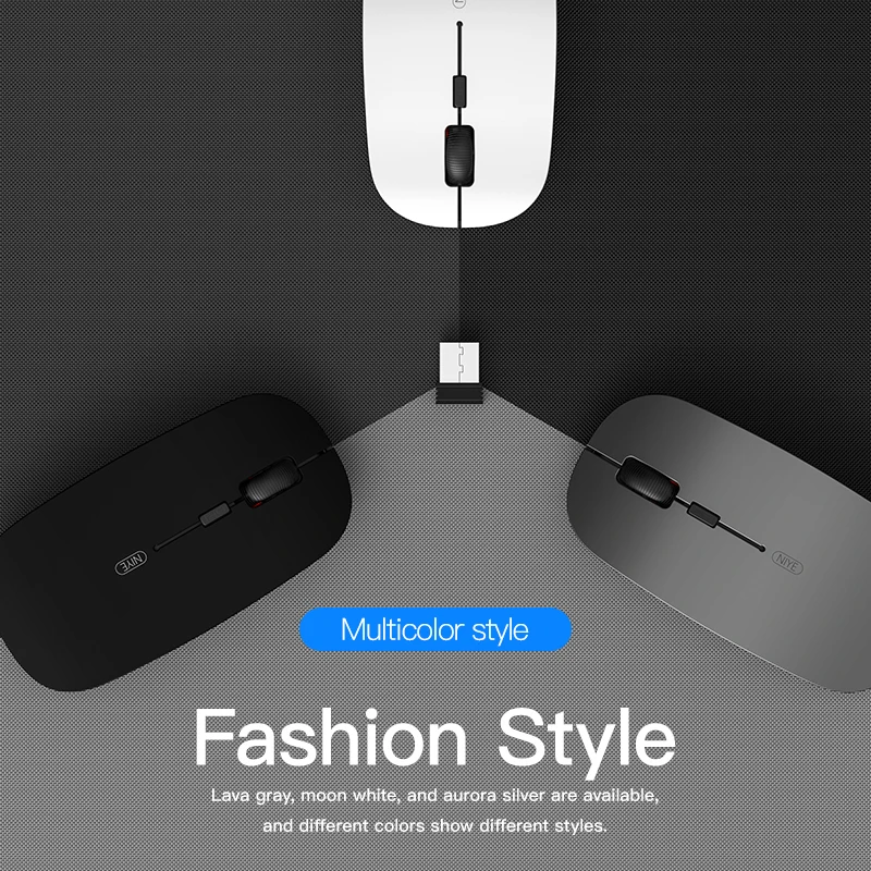 Беспроводная мышь Bluetooth 5 0 компьютерная 2 4 ГГц USB адаптер перезаряжаемая для дома