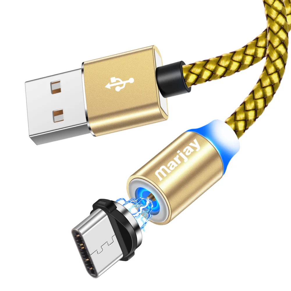 Marjay Магнитный зарядный кабель светодиодный Micro usb type C Магнитный usb зарядный кабель для iphone X 7 8 6 Xs Max XR samsung S9 зарядное устройство