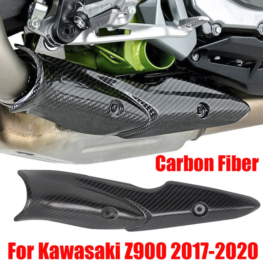 

Для Kawasaki Z900 Z 900 2017-2021 выхлопная средняя звеньевая труба для мотоцикла, углеродное волокно, тепловой щит, защитная крышка, защита от ожогов