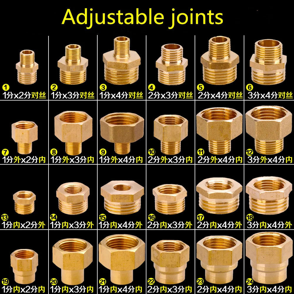 

1/8 inch 1/4 inch 3/8 inch 1/2 inch male threaded brass fitting hex nipple connector BSP Male Thread Connector Quick Adapter
