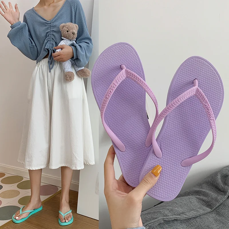 

Summer New Slippers Shoes Women's Casual Fashion Flip-flops Outer Wear Non-slip Soft Bottom Beach Sandals and Slippers