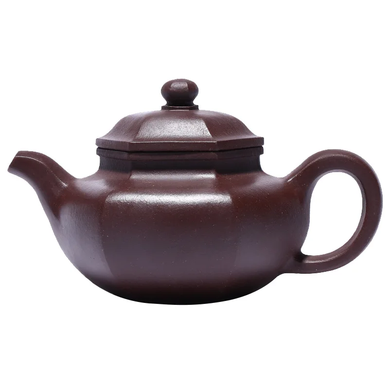 

Yixing mine old purple clay famous purple clay teapot handmade hexagonal antique teapot and tea set goods