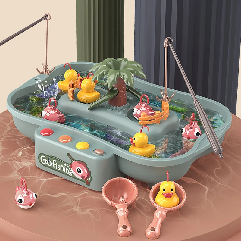 

Забавная рыболовная игрушка в комплекте с светильник кой, детские игрушки Монтессори для детей, для мальчиков и девочек, раннее обучение, му...