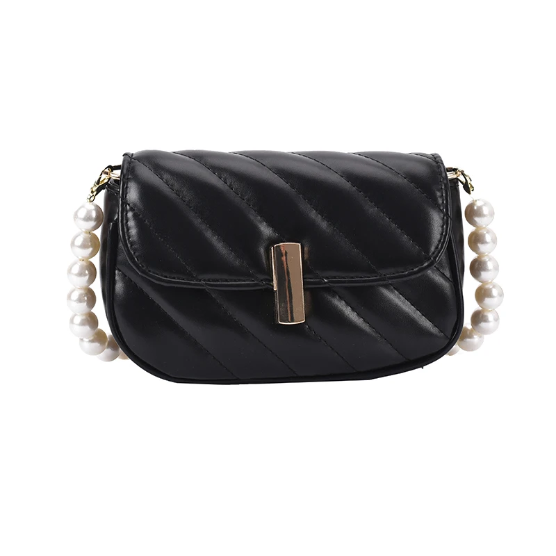 

V-line Crossbody Bag for Women 2021 Fashion Sac A Main Female Shoulder Bag Female Handbags and Purses with Pearl Handle