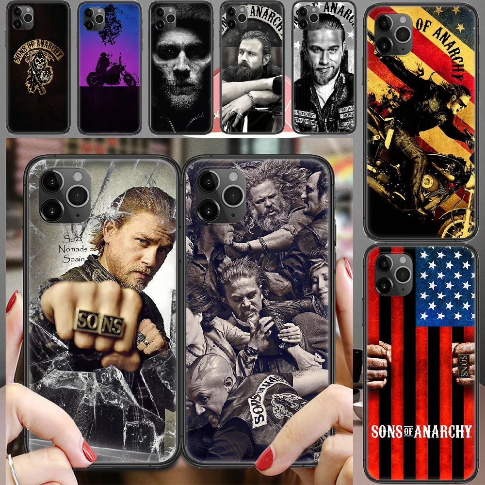 

Sons of Anarchy TV Phone Case Cover Hull For iphone 5 5s se 2 6 6s 7 8 12 mini plus X XS XR 11 PRO MAX black 3D Etui soft