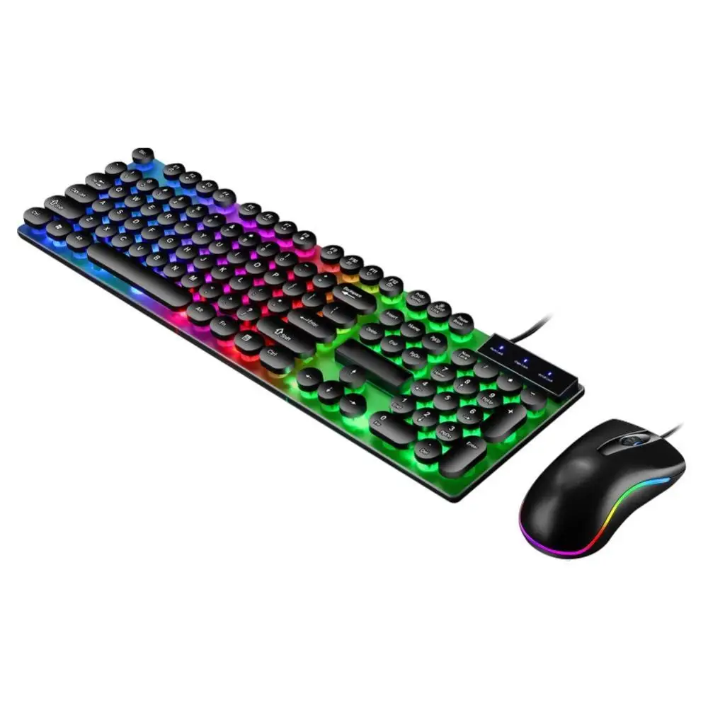 

Stylish Wired LED Backlight Mechanical Keyboard Mouse Set for Computers Laptops