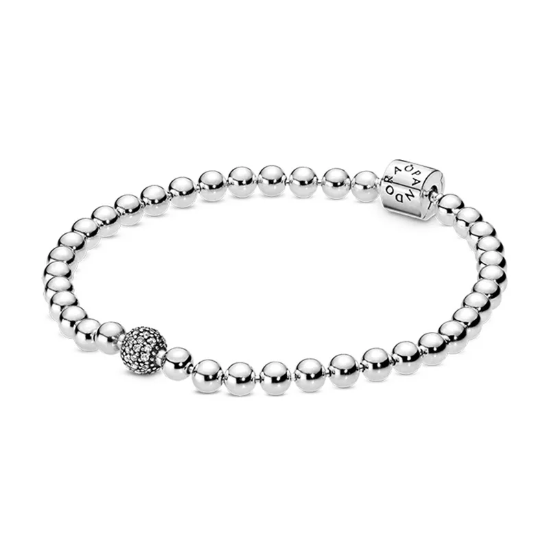 

Charm Pandora Bracelet Silver 925 Original Women's 100% Sterling Silver Bead Bracelet DIY Fashion Luxury Jewelry Brand New 2021