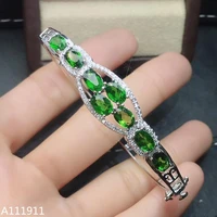 kjjeaxcmy fine jewelry 925 sterling silver inlaid natural diopside popular ladies bracelet got engaged marry party birthday gift