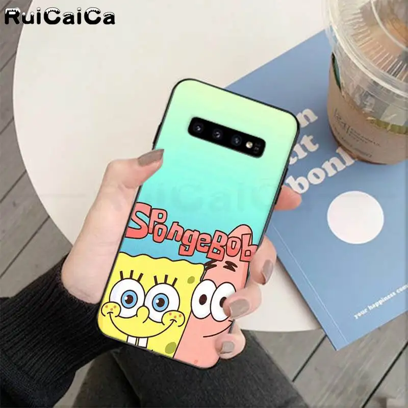 RuiCaiCa Губка Боб Квадратные Штаны чехол для телефона samsung S9 plus S5 S6 edge S7 S8 S10 E