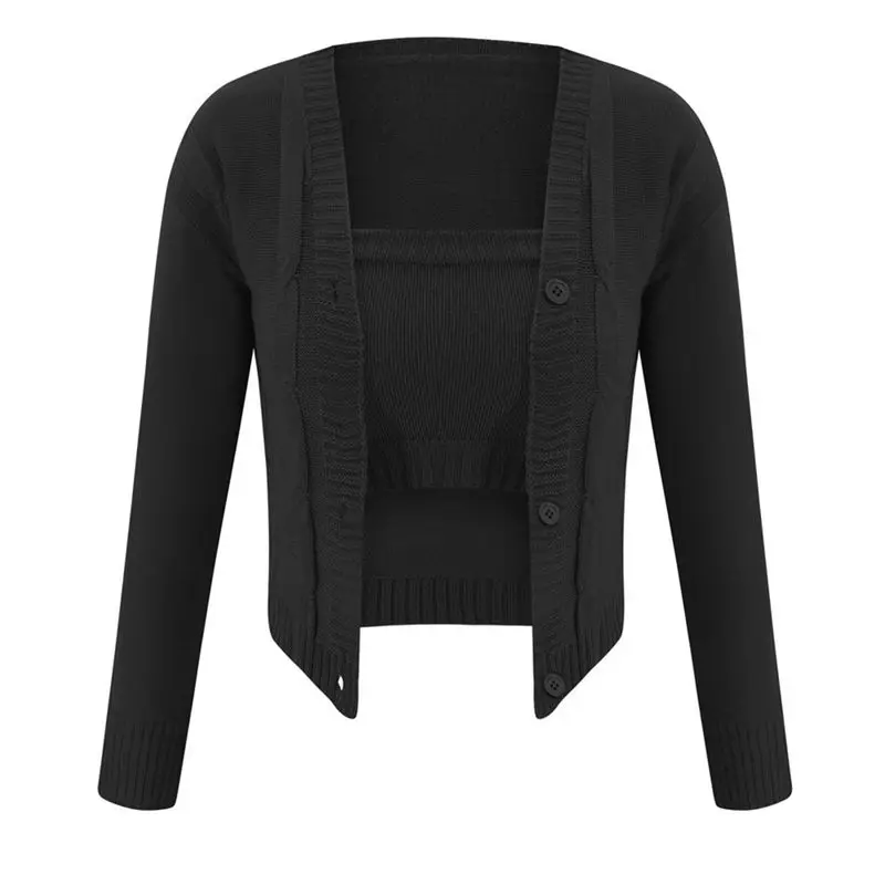 

Women's Clothing Knitted Tube Tops Coat Skirt Outfits Two Piece Bodycon Party Mini Dress /BY