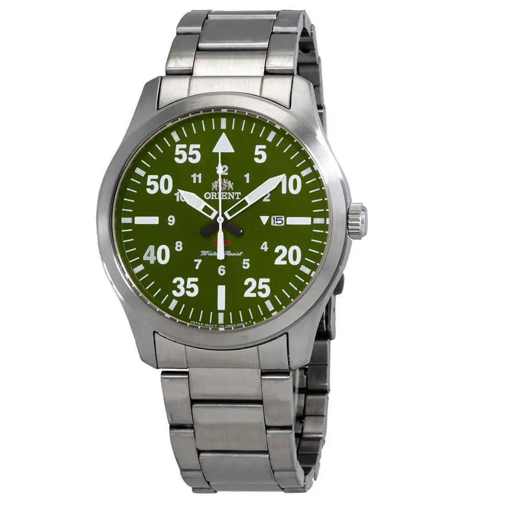 Зеленые мужские наручные часы с рисунком желтого цвета 42 мм FUNG2001F|Кварцевые часы|