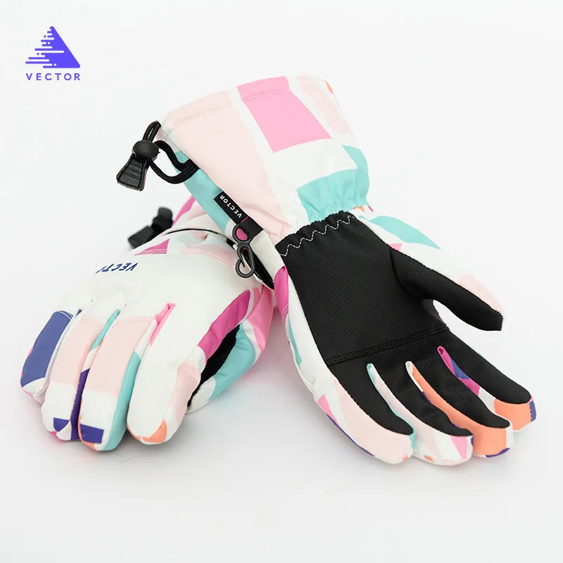 

Vector Outdoor Children's Ski Gloves Warm Five-Finger Winter plus Velvet Cotton Gloves Waterproof Riding Ski Gloves